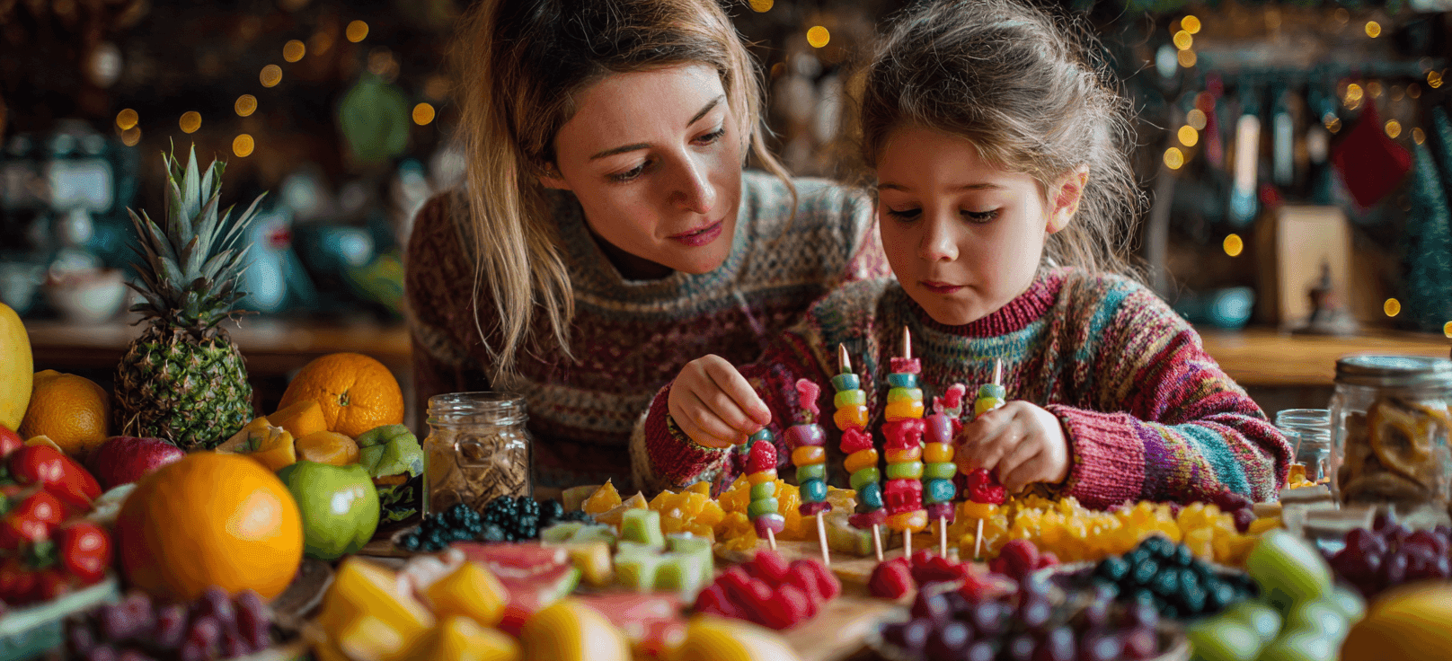 Brochettes de fruits rigolotes