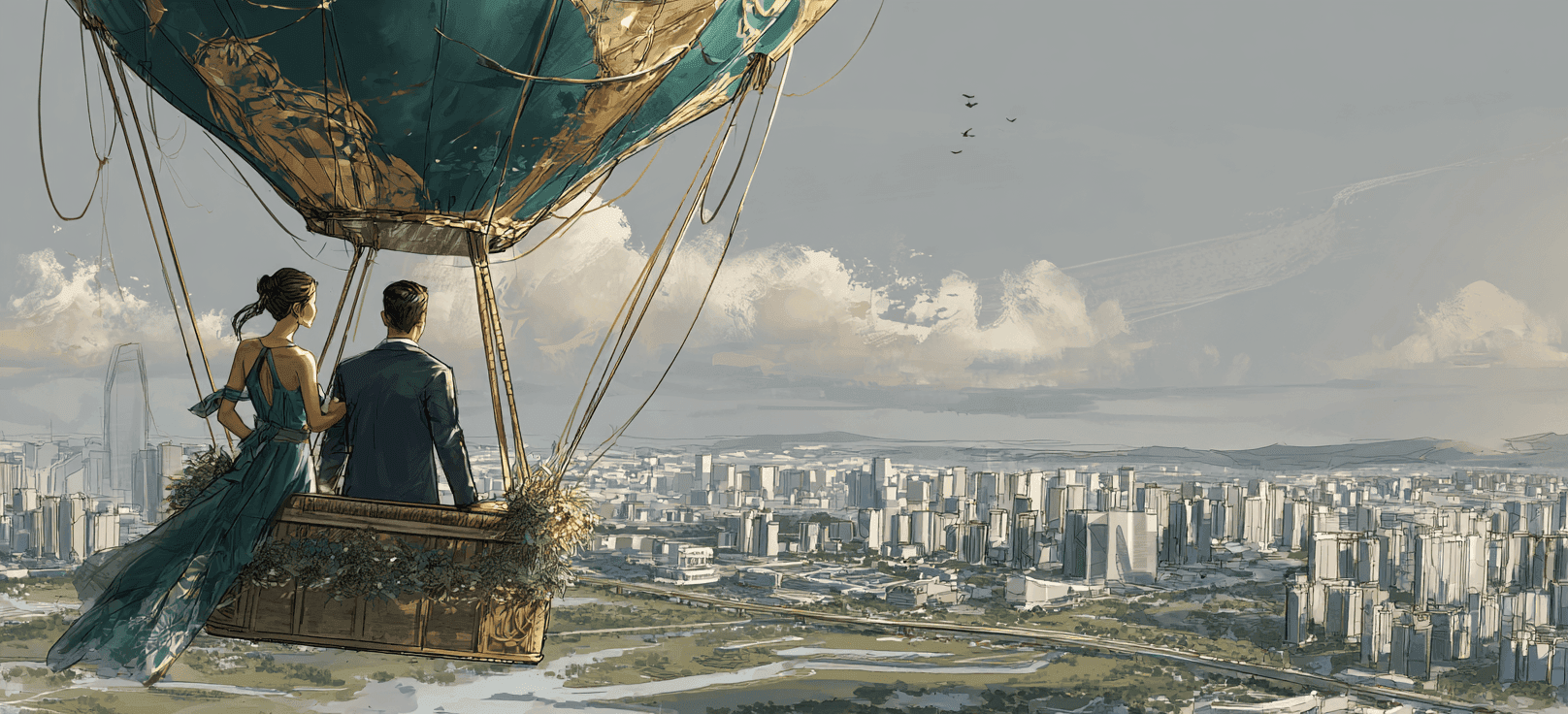 Vol en montgolfière au lever du soleil