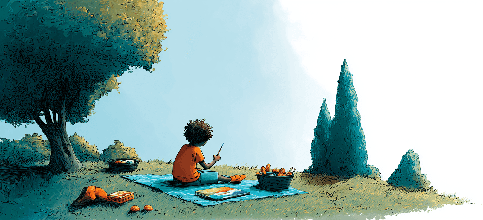 Picnic di pittura ad acquerello