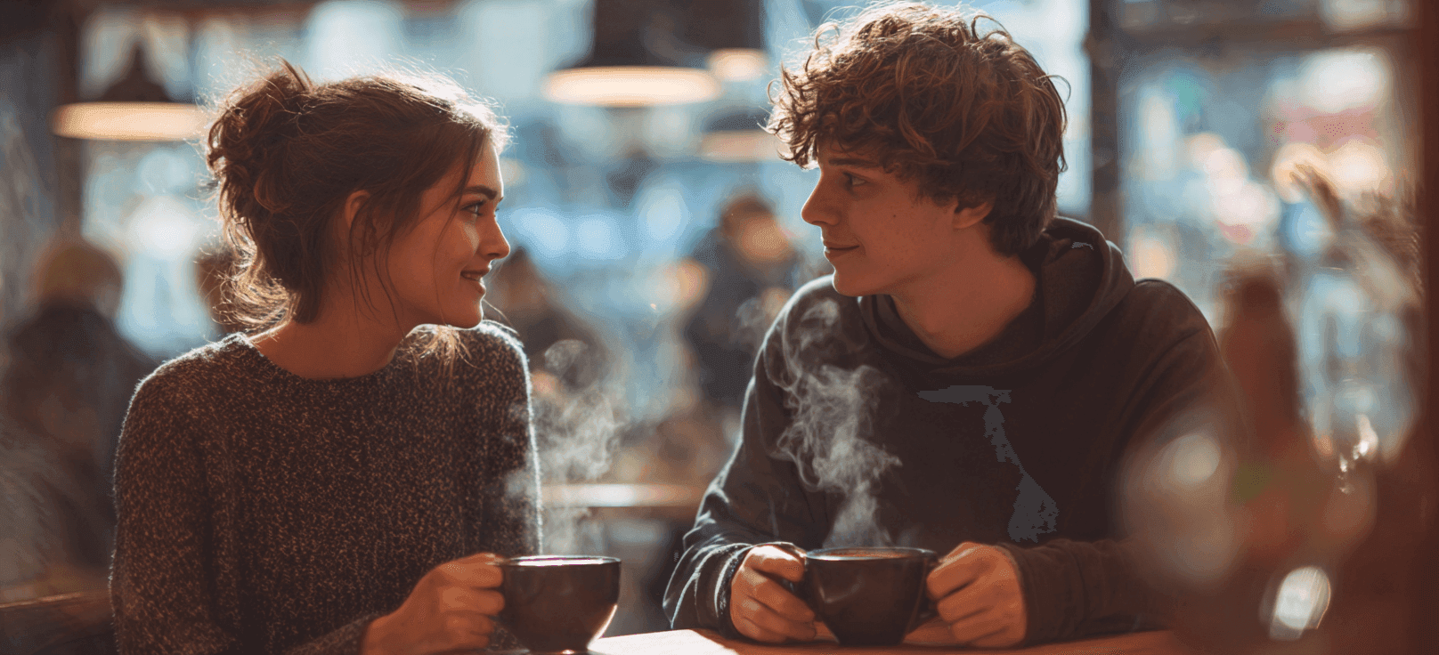 Cita de café a solas