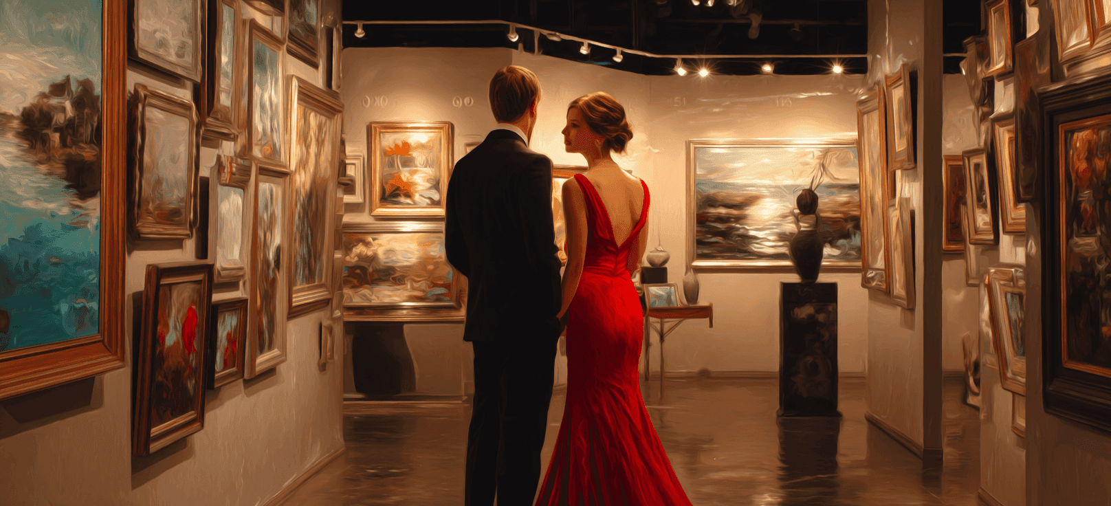 Soirée privée à la galerie d'art