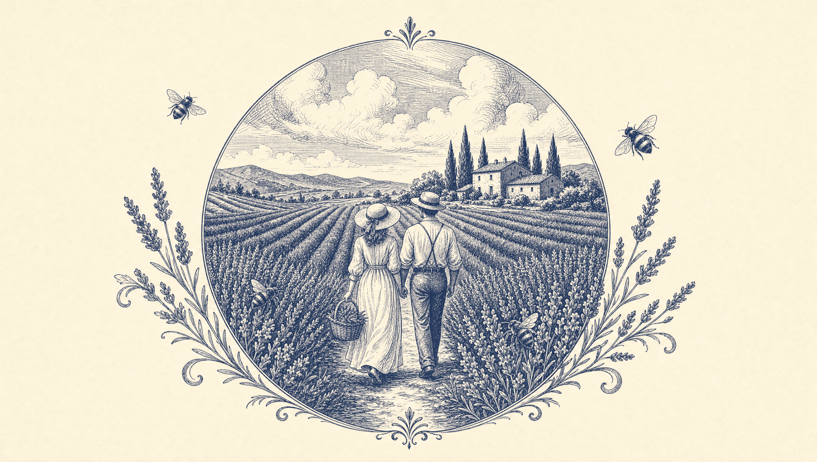 Paseo entre campos de lavanda