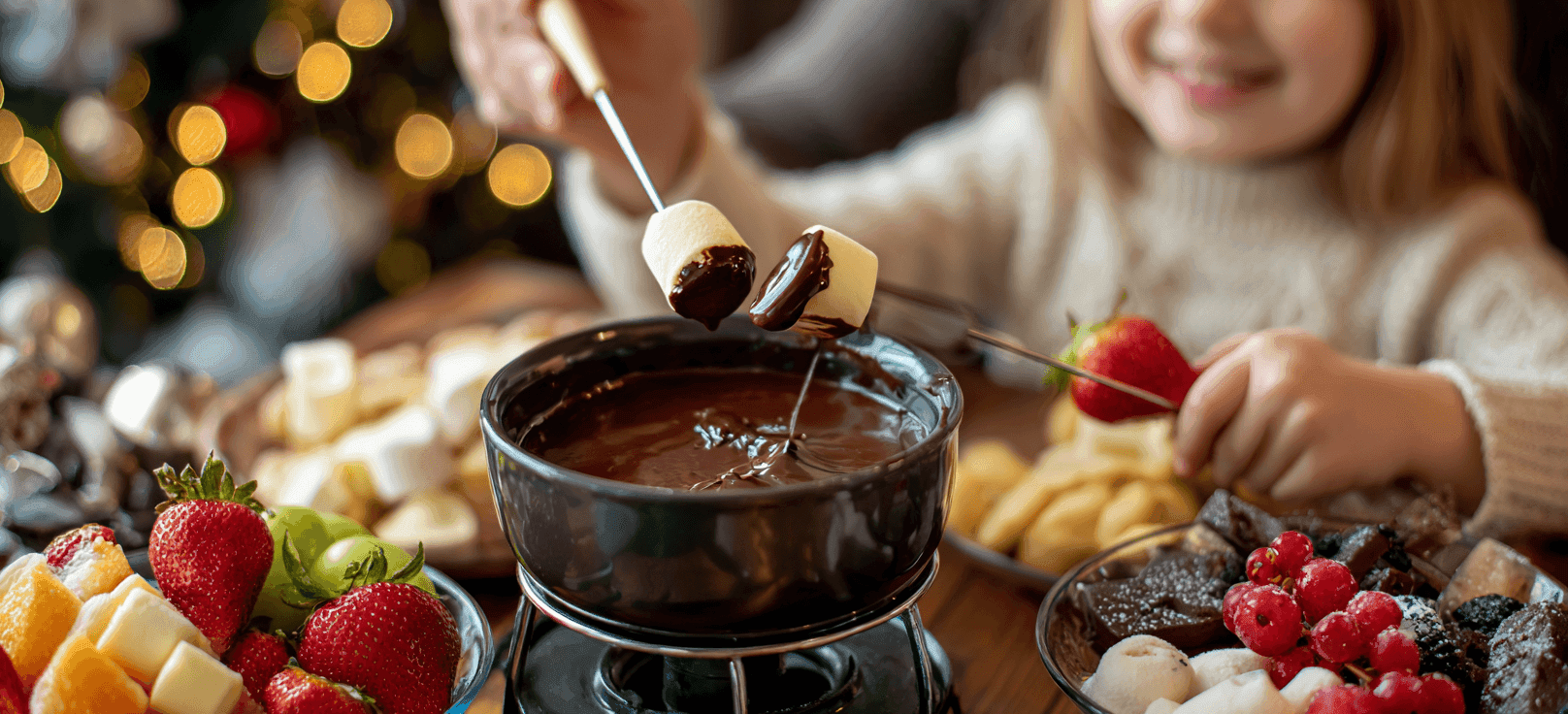 Diversión con fondue de chocolate